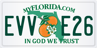 FL license plate EVVE26