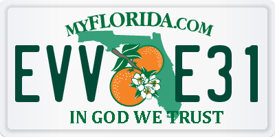 FL license plate EVVE31