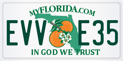 FL license plate EVVE35
