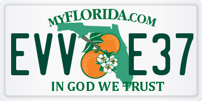 FL license plate EVVE37