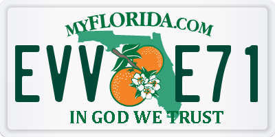 FL license plate EVVE71