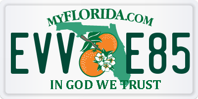 FL license plate EVVE85