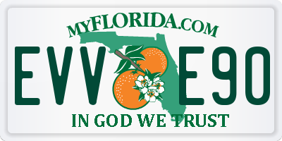 FL license plate EVVE90