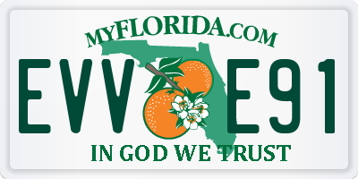 FL license plate EVVE91
