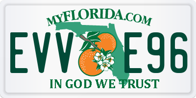 FL license plate EVVE96