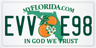 FL license plate EVVE98