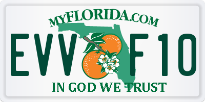 FL license plate EVVF10