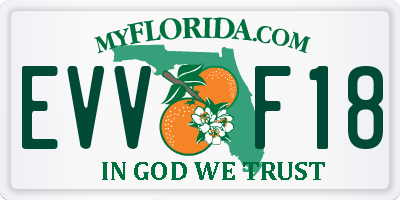 FL license plate EVVF18