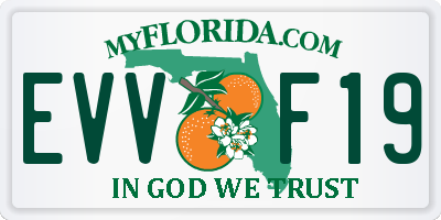 FL license plate EVVF19