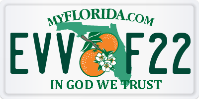 FL license plate EVVF22