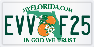 FL license plate EVVF25