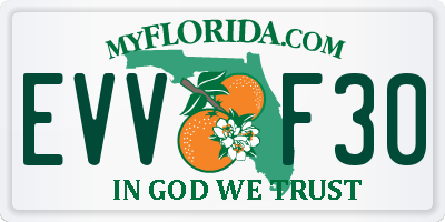 FL license plate EVVF30