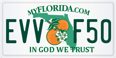 FL license plate EVVF50