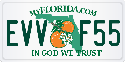 FL license plate EVVF55