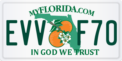 FL license plate EVVF70