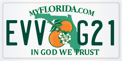 FL license plate EVVG21