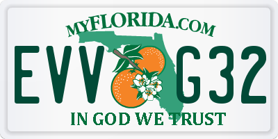 FL license plate EVVG32