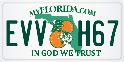 FL license plate EVVH67