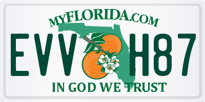 FL license plate EVVH87