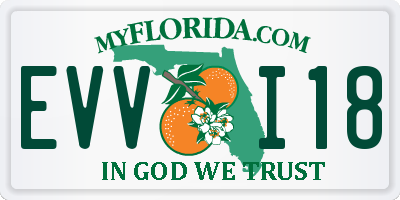 FL license plate EVVI18