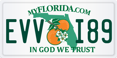 FL license plate EVVI89