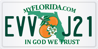 FL license plate EVVJ21