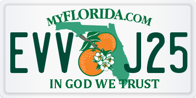 FL license plate EVVJ25