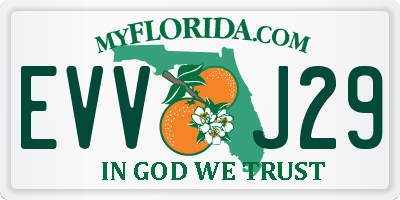 FL license plate EVVJ29