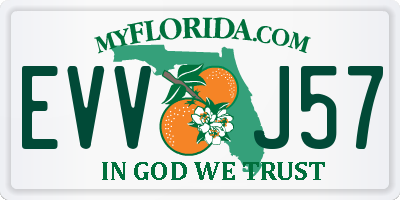 FL license plate EVVJ57