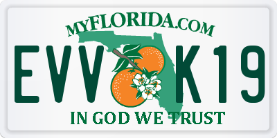 FL license plate EVVK19