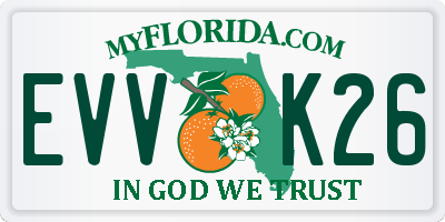 FL license plate EVVK26