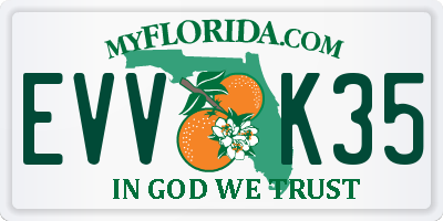 FL license plate EVVK35
