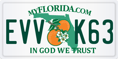 FL license plate EVVK63