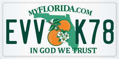 FL license plate EVVK78