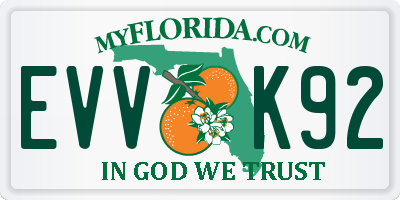 FL license plate EVVK92