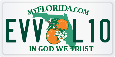 FL license plate EVVL10