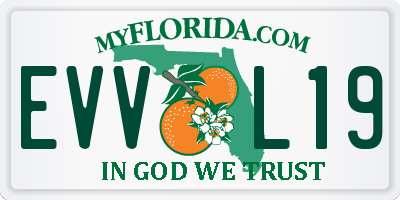 FL license plate EVVL19