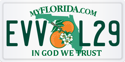 FL license plate EVVL29