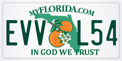 FL license plate EVVL54