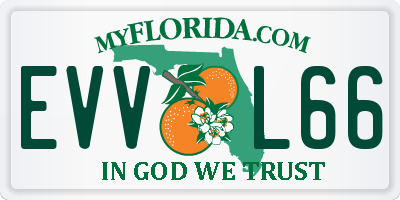FL license plate EVVL66