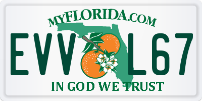 FL license plate EVVL67