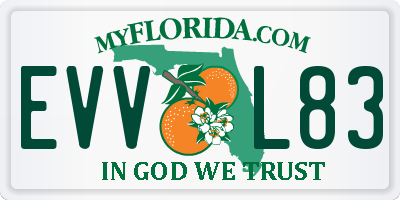 FL license plate EVVL83