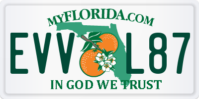 FL license plate EVVL87