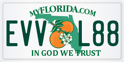 FL license plate EVVL88
