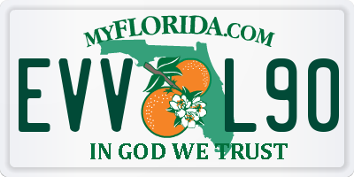 FL license plate EVVL90