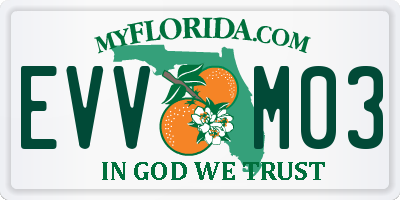 FL license plate EVVM03