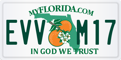 FL license plate EVVM17