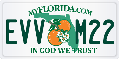 FL license plate EVVM22