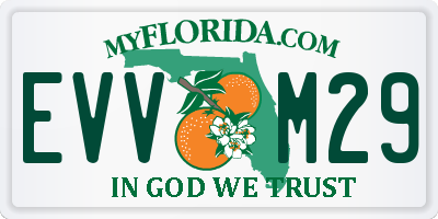 FL license plate EVVM29