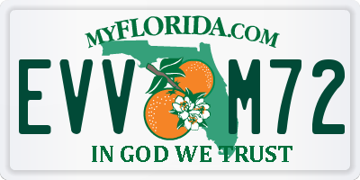 FL license plate EVVM72